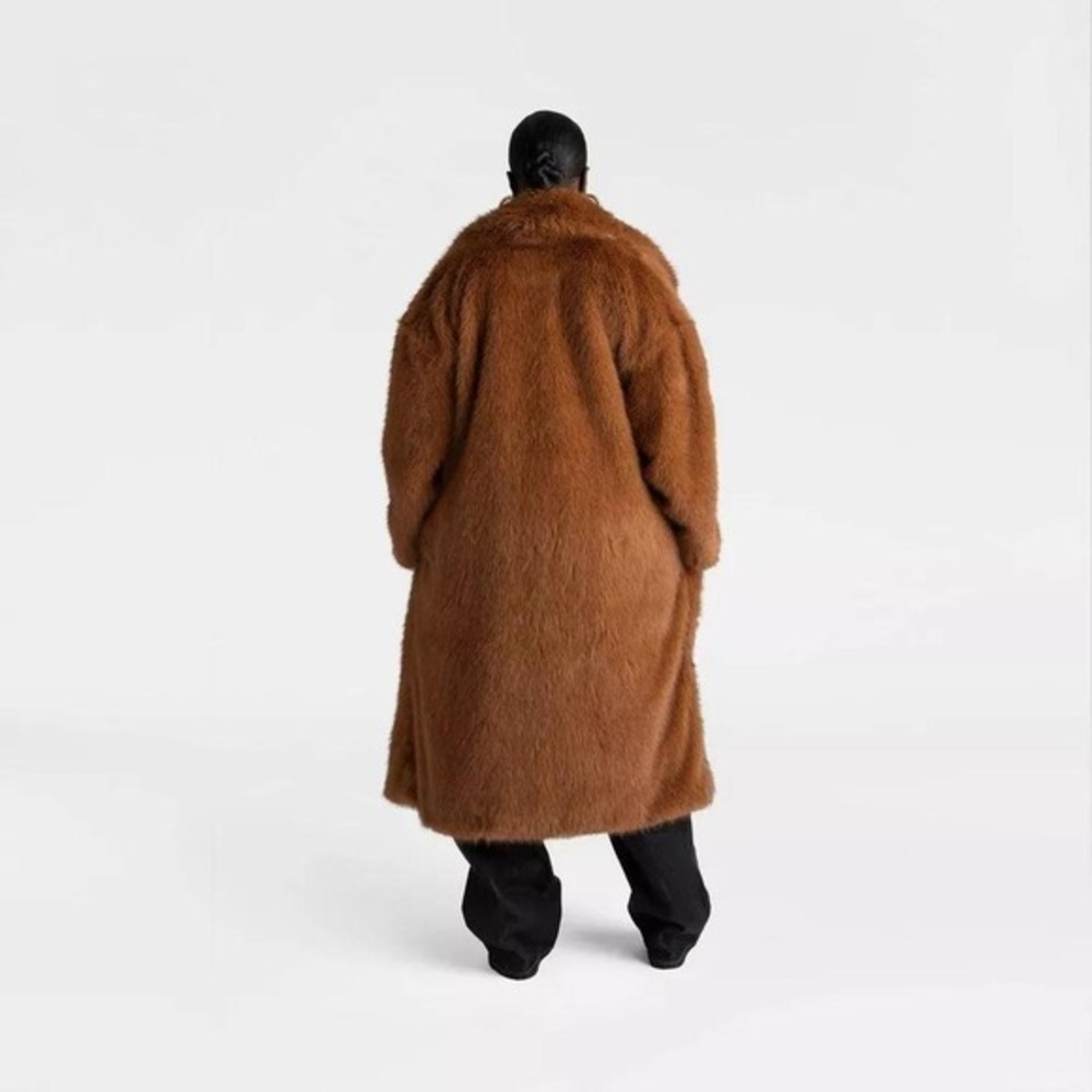 KBB by KAHLANA Target Women's 1X Extra Large The Oversized Faux Fur Trench Coat - Picture 2 of 7